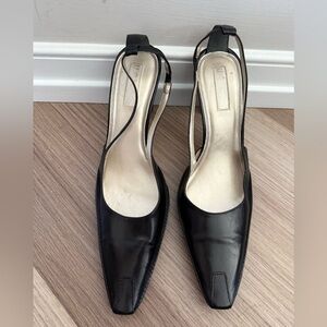 Elegant Black Women's Slingback Shoes